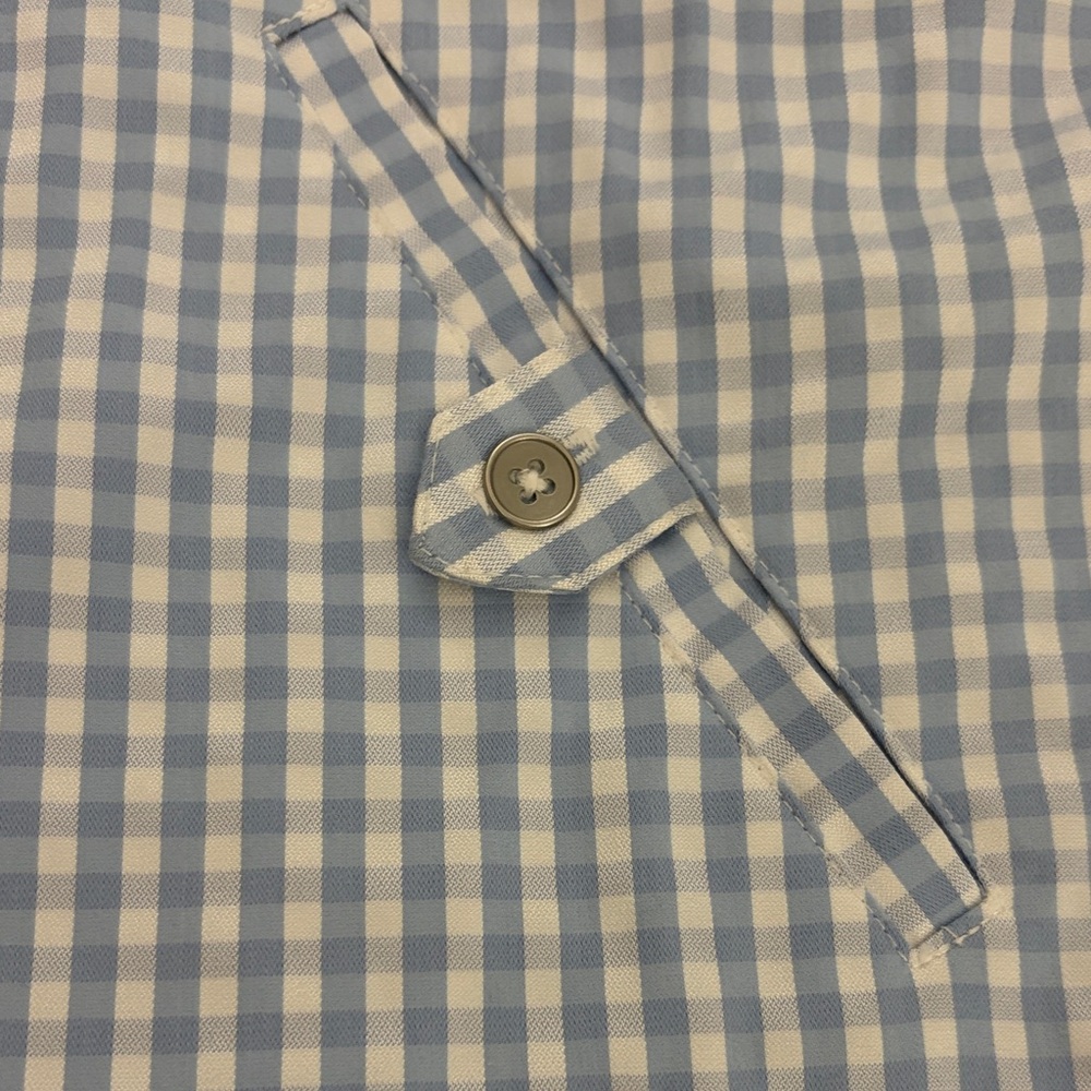 Chico's Light Blue Gingham Utility Jacket Size 2 - Picture 3 of 13